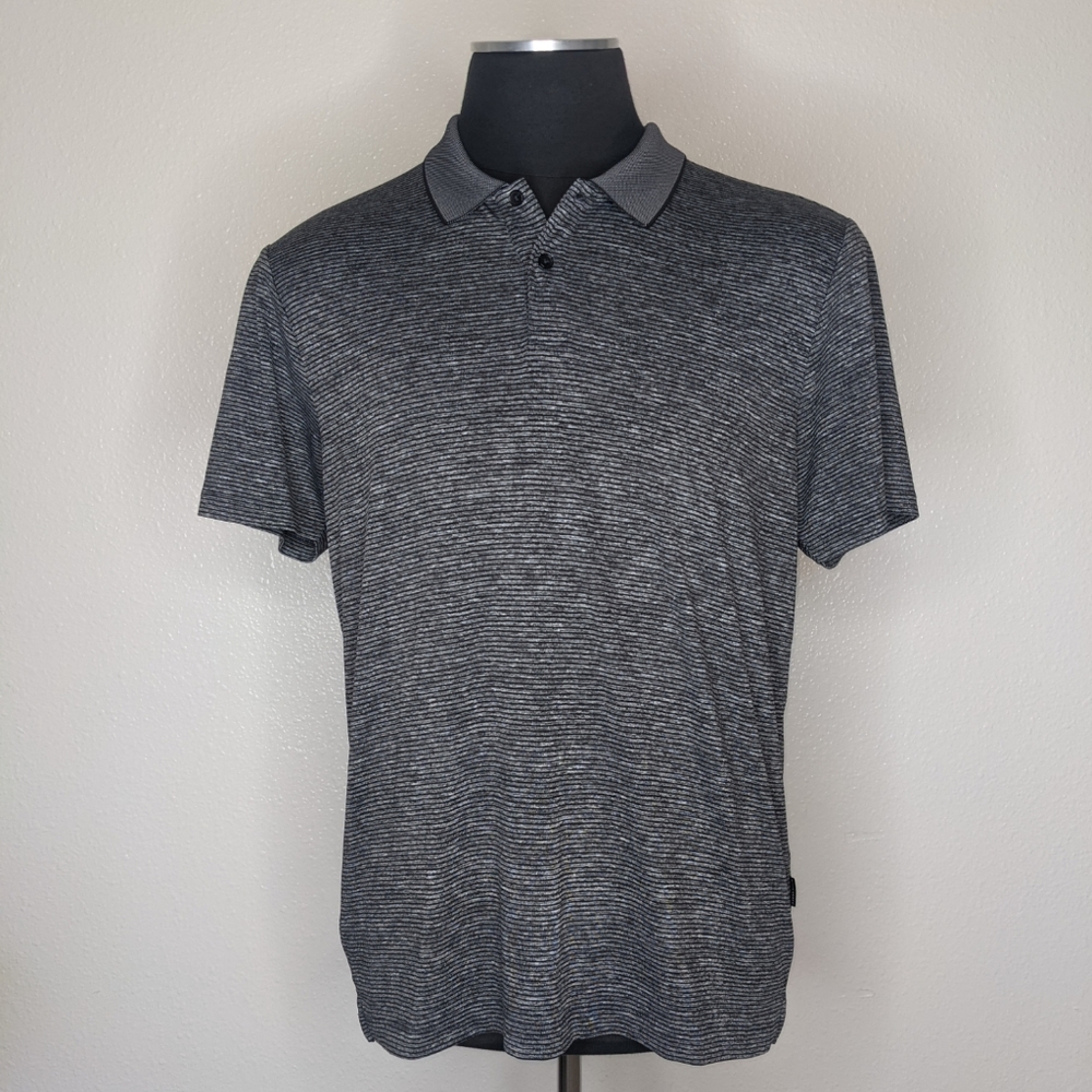 PERRY ELLIS Striped Short Sleeve Polo
